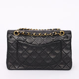 Chanel Small Classic Double Flap Black Lambskin 24K GP