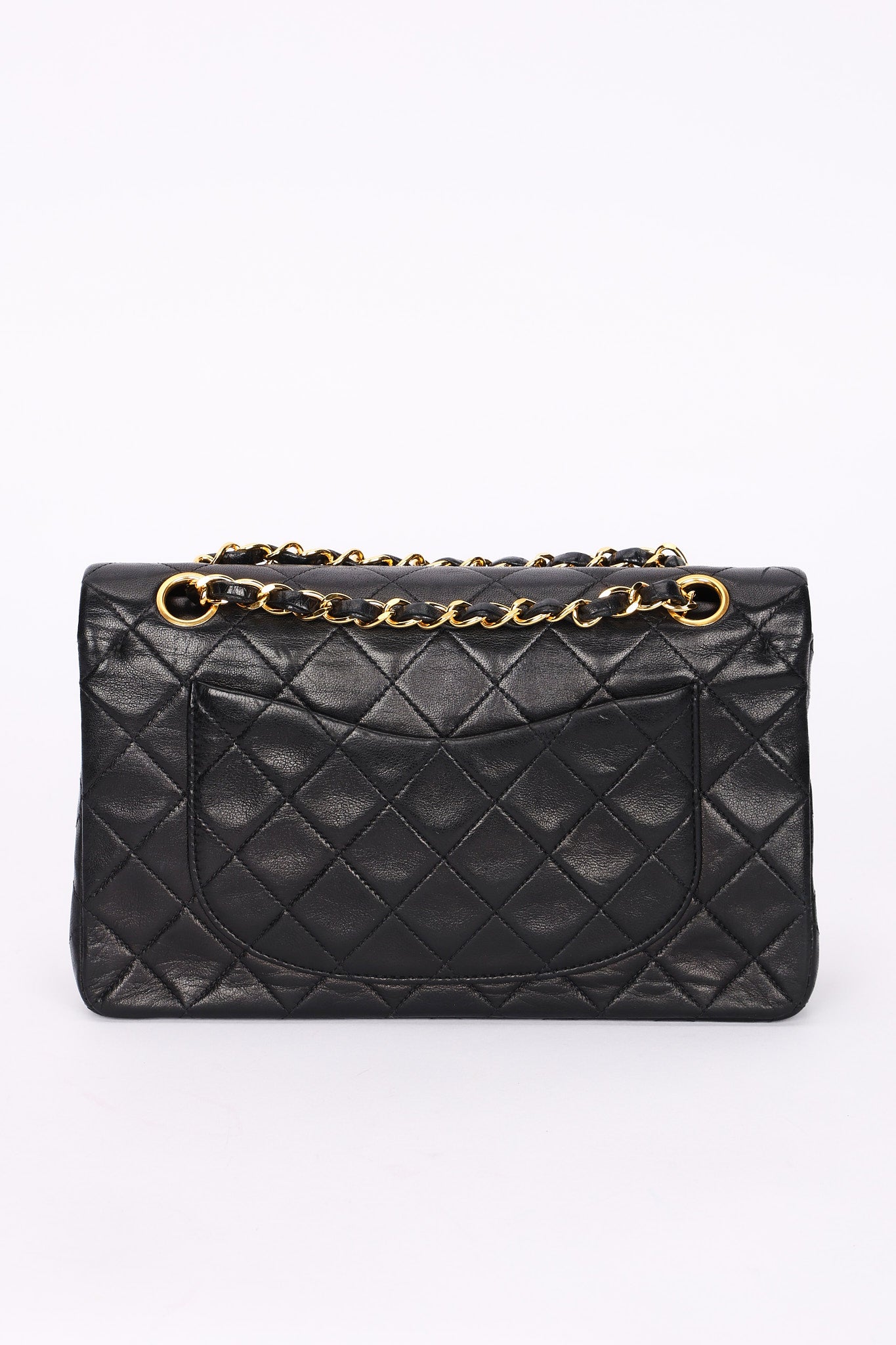 Chanel Small Classic Double Flap Black Lambskin 24K GP