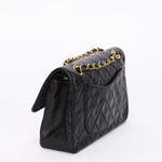 Chanel Small Classic Double Flap Black Lambskin 24K GP