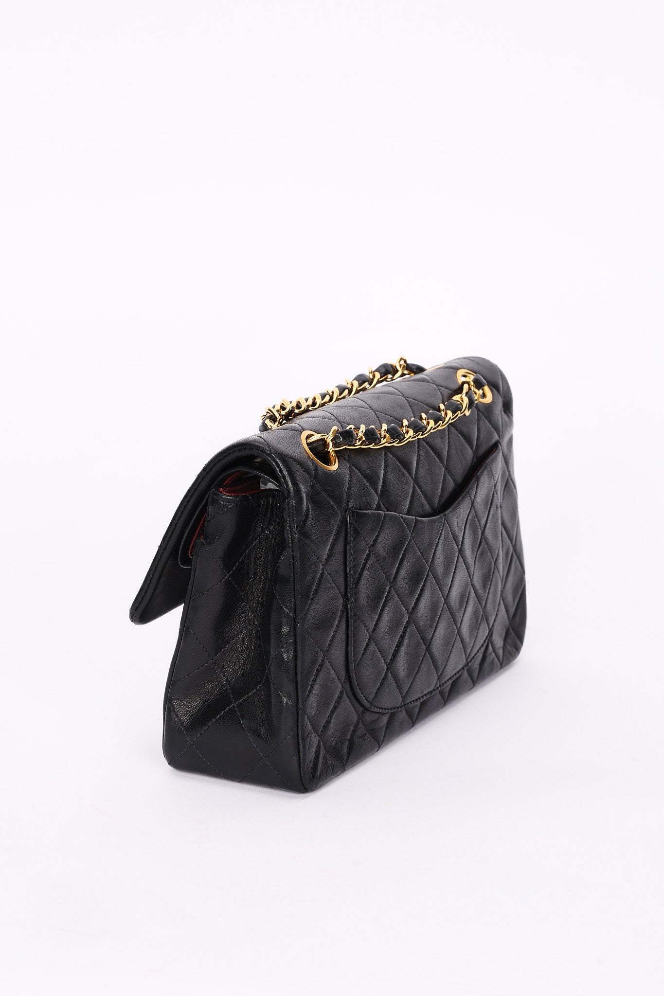 Chanel Small Classic Double Flap Black Lambskin 24K GP
