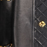 Chanel Small Classic Double Flap Black Lambskin 24K GP