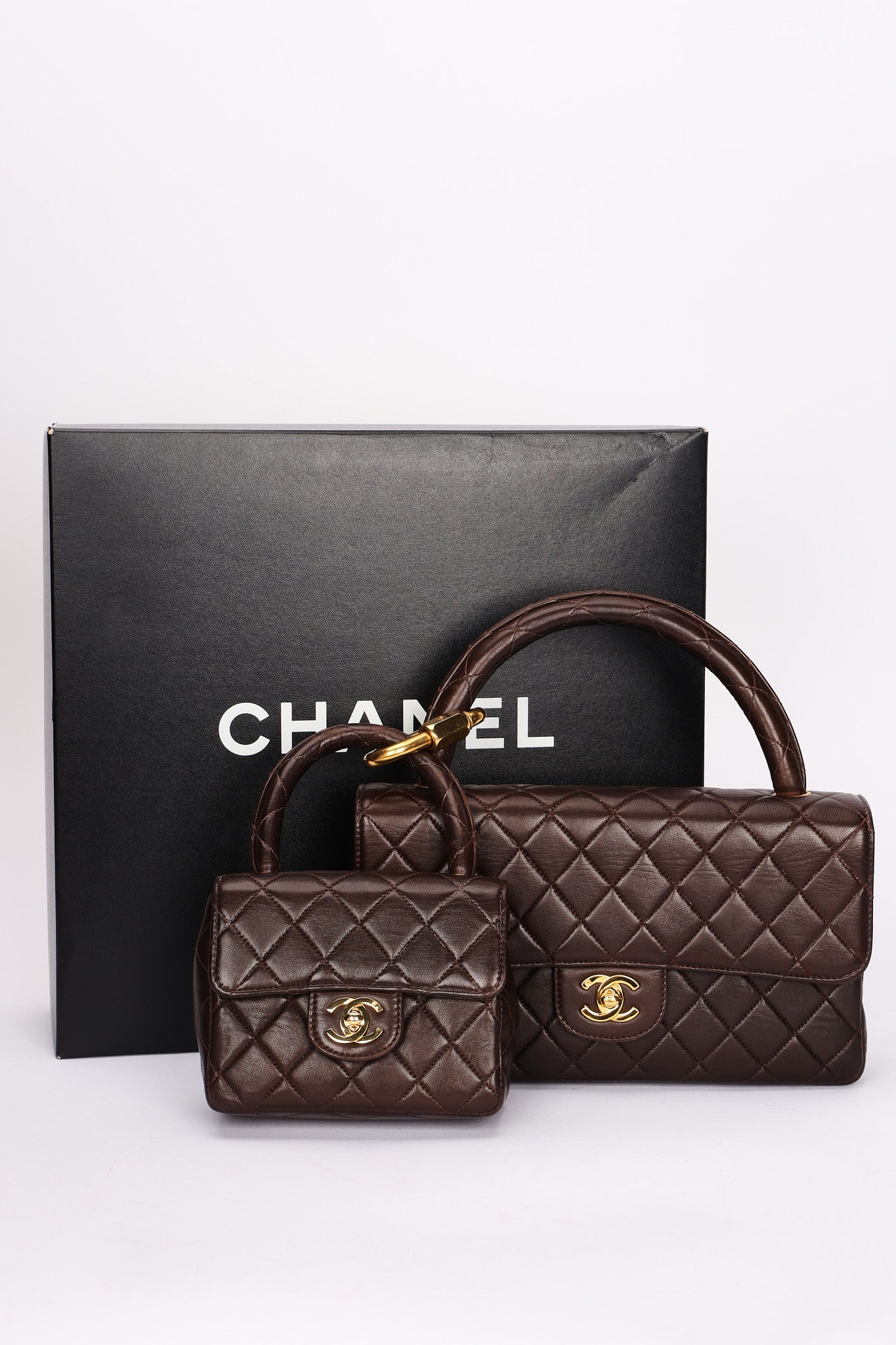 Chanel Parent & Child Kelly Brown Lambskin 24K GP