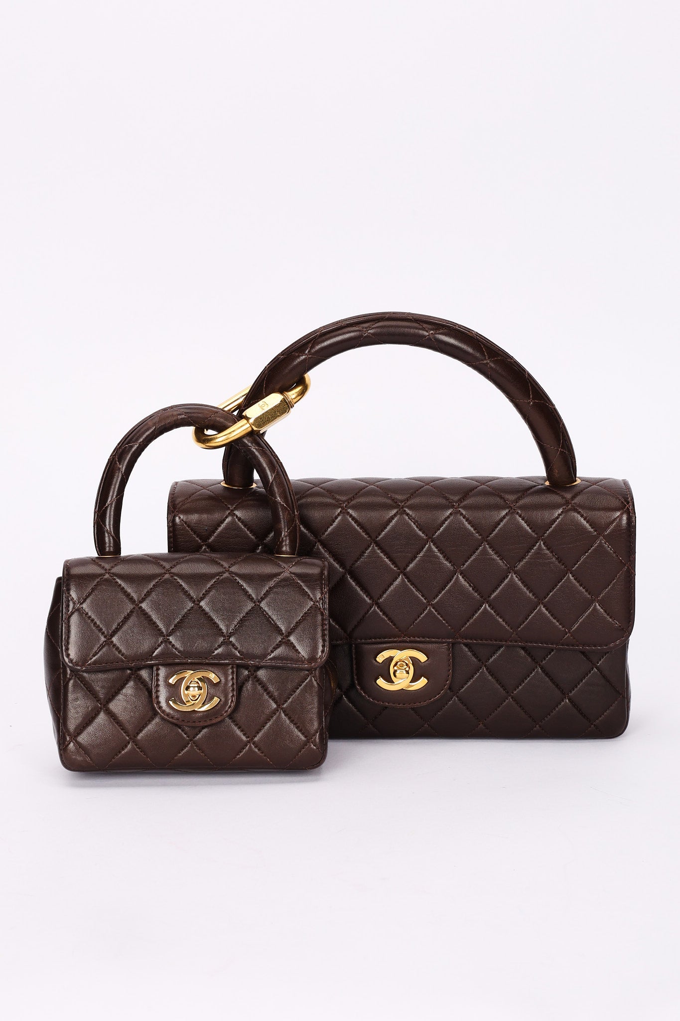 Chanel Parent & Child Kelly Brown Lambskin 24K GP