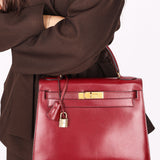 Hermès Kelly 30 Rouge H Box 1986 GHW