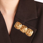 Chanel 1994 Triple CC Brooch 24K GP