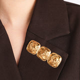 Chanel 1994 Triple CC Brooch 24K GP