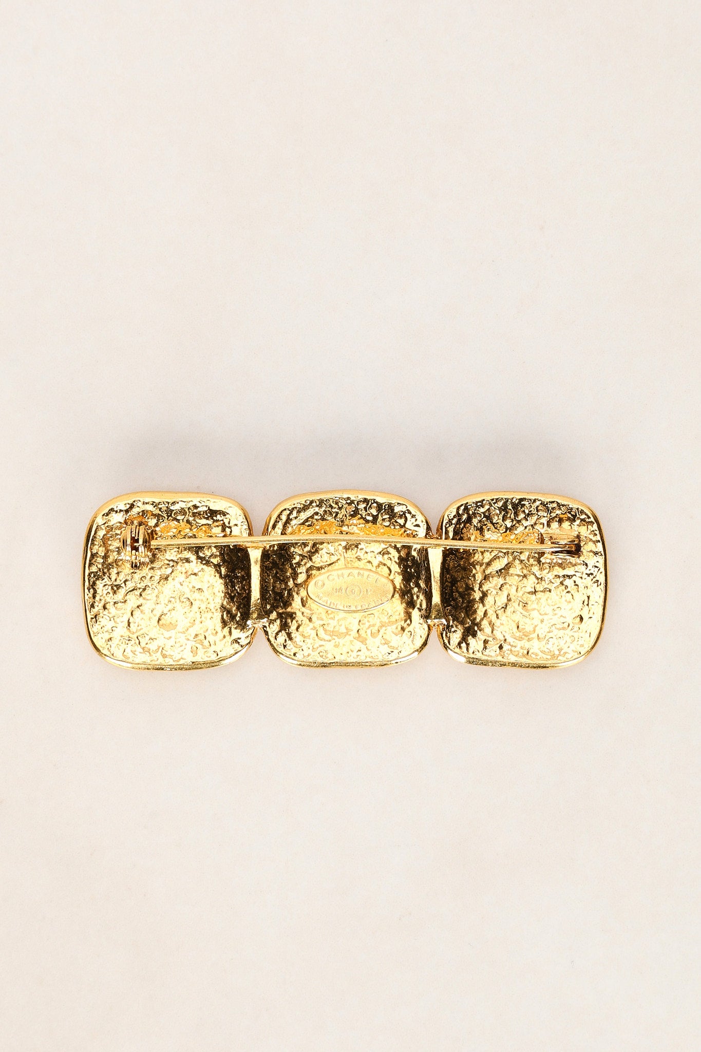 Chanel 1994 Triple CC Brooch 24K GP