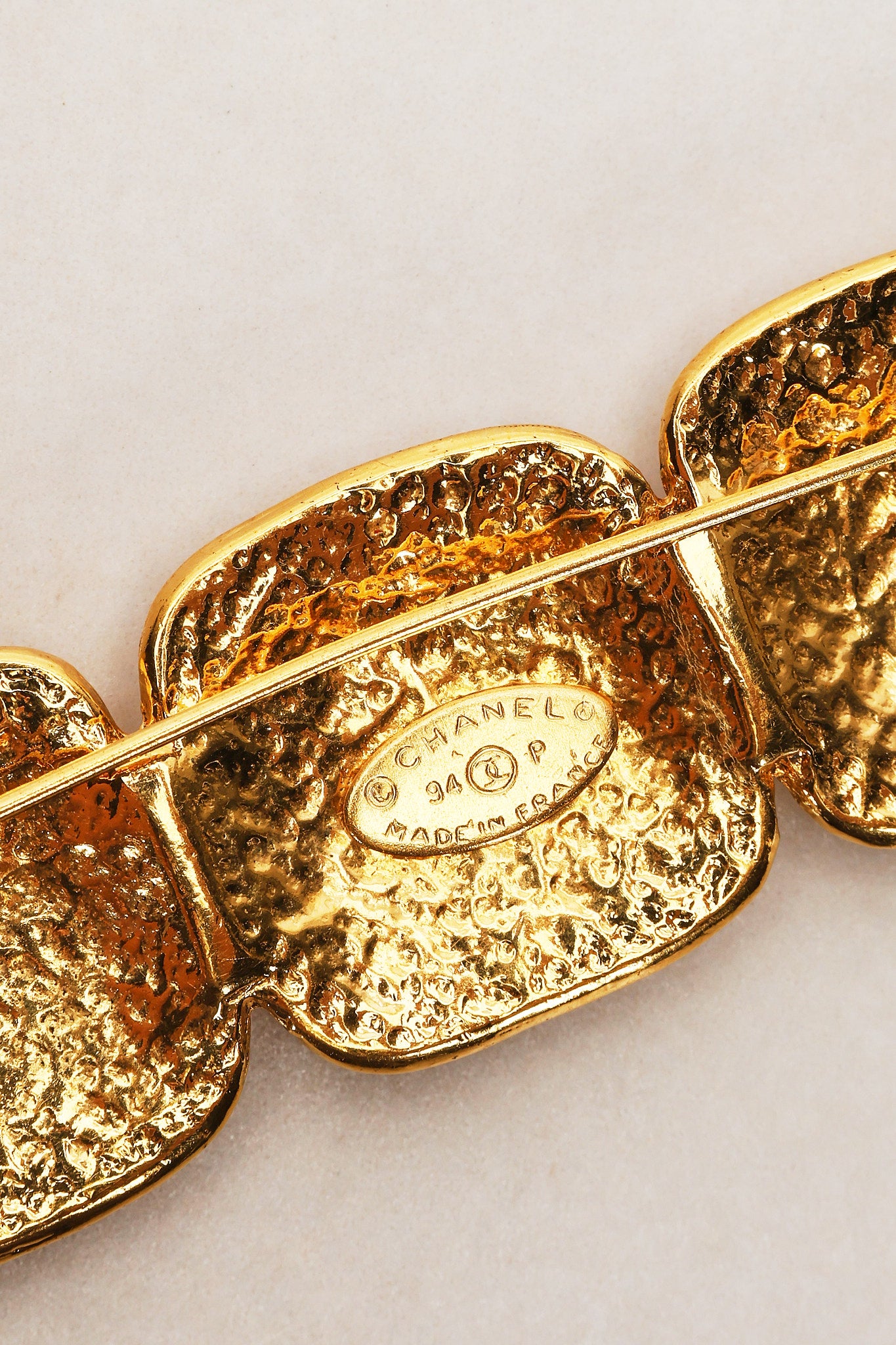 Chanel 1994 Triple CC Brooch 24K GP