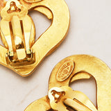 Chanel 1995 Heart Motif Clip-On Earrings 24K GP