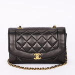 Chanel Small Diana Flap Black Lambskin 24K GP