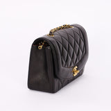 Chanel Small Diana Flap Black Lambskin 24K GP