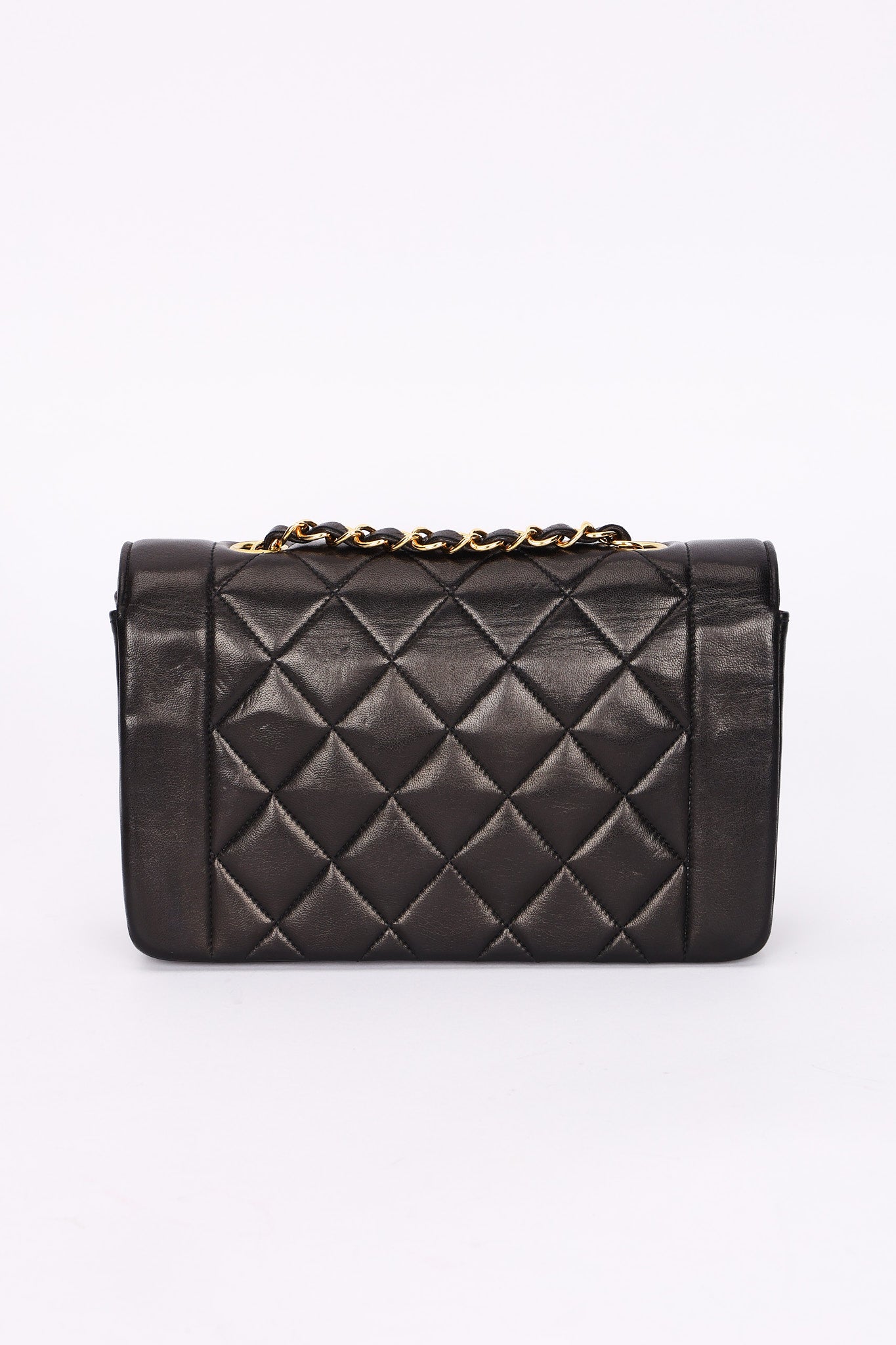 Chanel Small Diana Flap Black Lambskin 24K GP