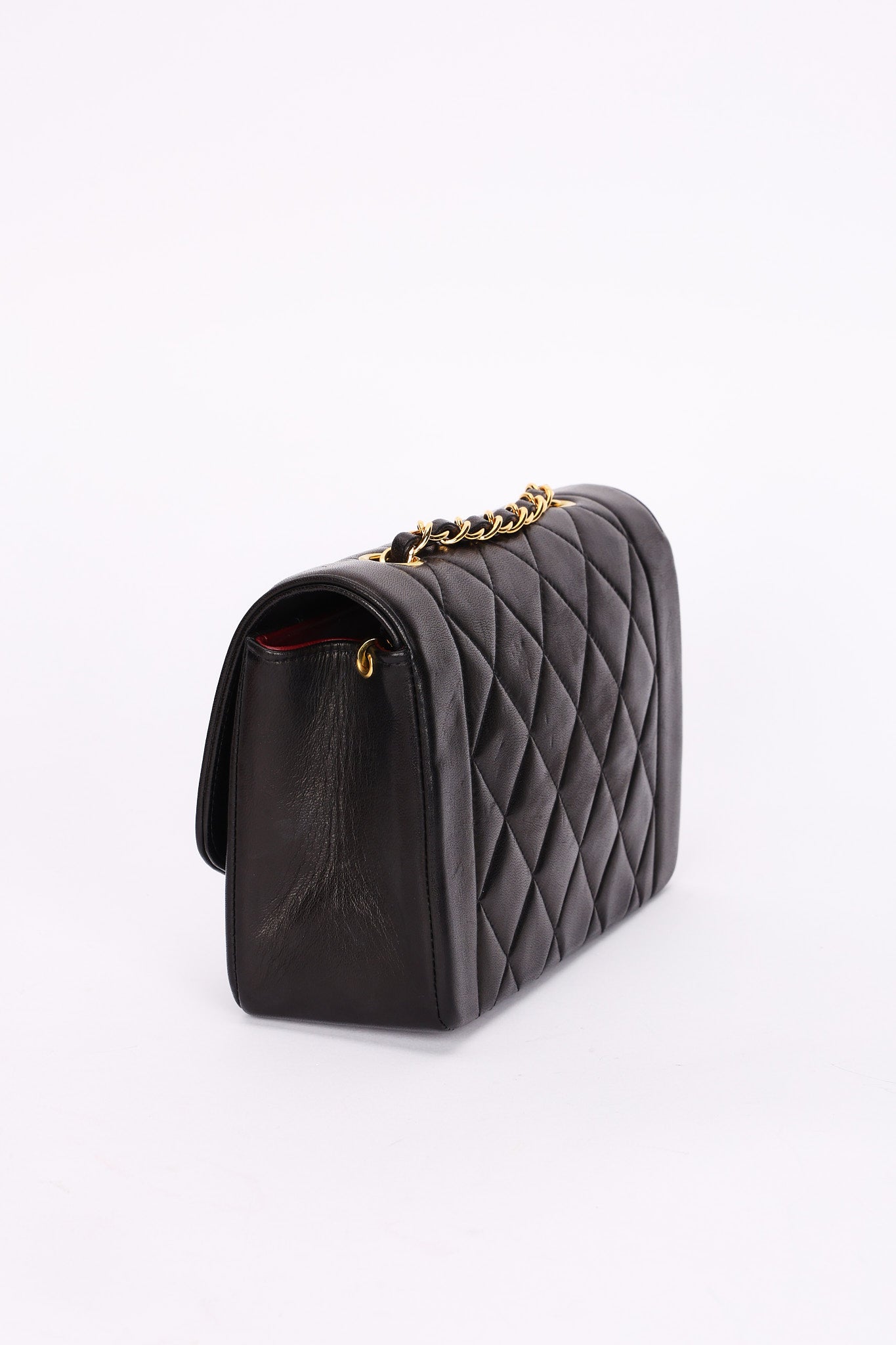 Chanel Small Diana Flap Black Lambskin 24K GP