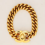 Chanel 1995 CC Turnlock Chain Bracelet 24K GP