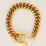 Chanel 1995 CC Turnlock Chain Bracelet 24K GP