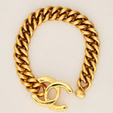 Chanel 1995 CC Turnlock Chain Bracelet 24K GP