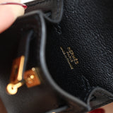 Hermès 2023 Micro Kelly Noir Tadelakt Twilly Bag Charm