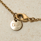 Dior CD Rhinestone Logo Pendant Necklace