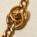 Chanel 1996 Gold Double Turnlock Pendant Necklace