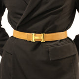 Hermès Miel Alligator Mississippiensis and Gold Swift Reversible Constance Belt GHW