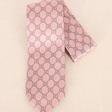 Gucci Monogram Pink Satin Tie - Drop 23