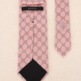 Gucci Monogram Pink Satin Tie - Drop 23