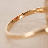 1970s - 1980s 18K Yellow Gold Ruby and Diamond Cluster Halo Ring, Size US 8 - Drop 23