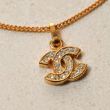 Chanel CC Crystal Embellished Pendant Choker