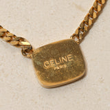 Celine Triomphe Enamel Square Curb Necklace