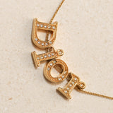 Dior Crystal Logo Letters Necklace