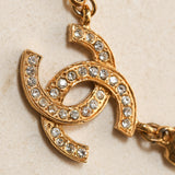 Chanel 70's Crystal Embellished Interlocking CC Pendant Choker