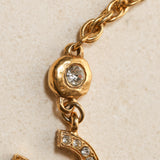 Chanel 70's Crystal Embellished Interlocking CC Pendant Choker