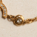 Chanel 70's Crystal Embellished Interlocking CC Pendant Choker