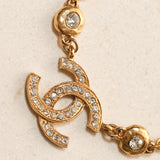 Chanel 70's Crystal Embellished Interlocking CC Pendant Choker