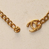 Chanel 1997 24K GP Double Turnlock Circle Pendant Necklace