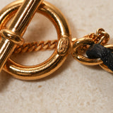 Chanel 1996 Leather and Chain Logo Charms Bracelet
