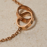 Cartier 18K Rose Gold Love Bracelet on Chain