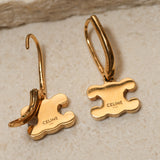 Celine Crystal Embellished Triomphe Earrings