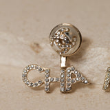 Chanel 2022 Pearl and Crystal Logos Stud