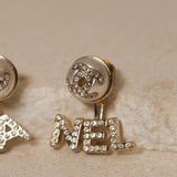 Chanel 2022 Pearl and Crystal Logos Stud