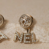 Chanel 2022 Pearl and Crystal Logos Stud