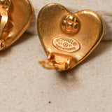 Chanel 1995 Mini Matte Heart Clip-On Earrings