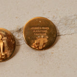 Hermès Gold Clou de Selle Clip-On Earrings