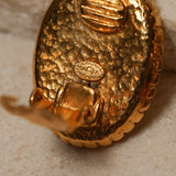 Chanel 1995 Milgrain Oval Clip-On Earrings