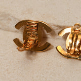 Chanel 1995 CC Turnlock Clip-On Earrings 24k GP
