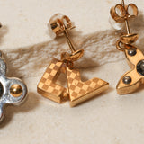 Louis Vuitton Swarovski Crystal Love Letter Timeless Ear Stud Trio Earrings