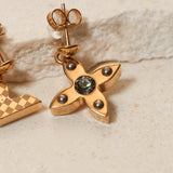 Louis Vuitton Swarovski Crystal Love Letter Timeless Ear Stud Trio Earrings