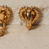 Dior Heart Rhinestone Logo Clip-On Earrings