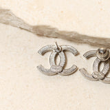 Chanel 2012 Silver Crystal CC Studs