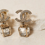 Chanel 2023 CC Crystal Drop Studs